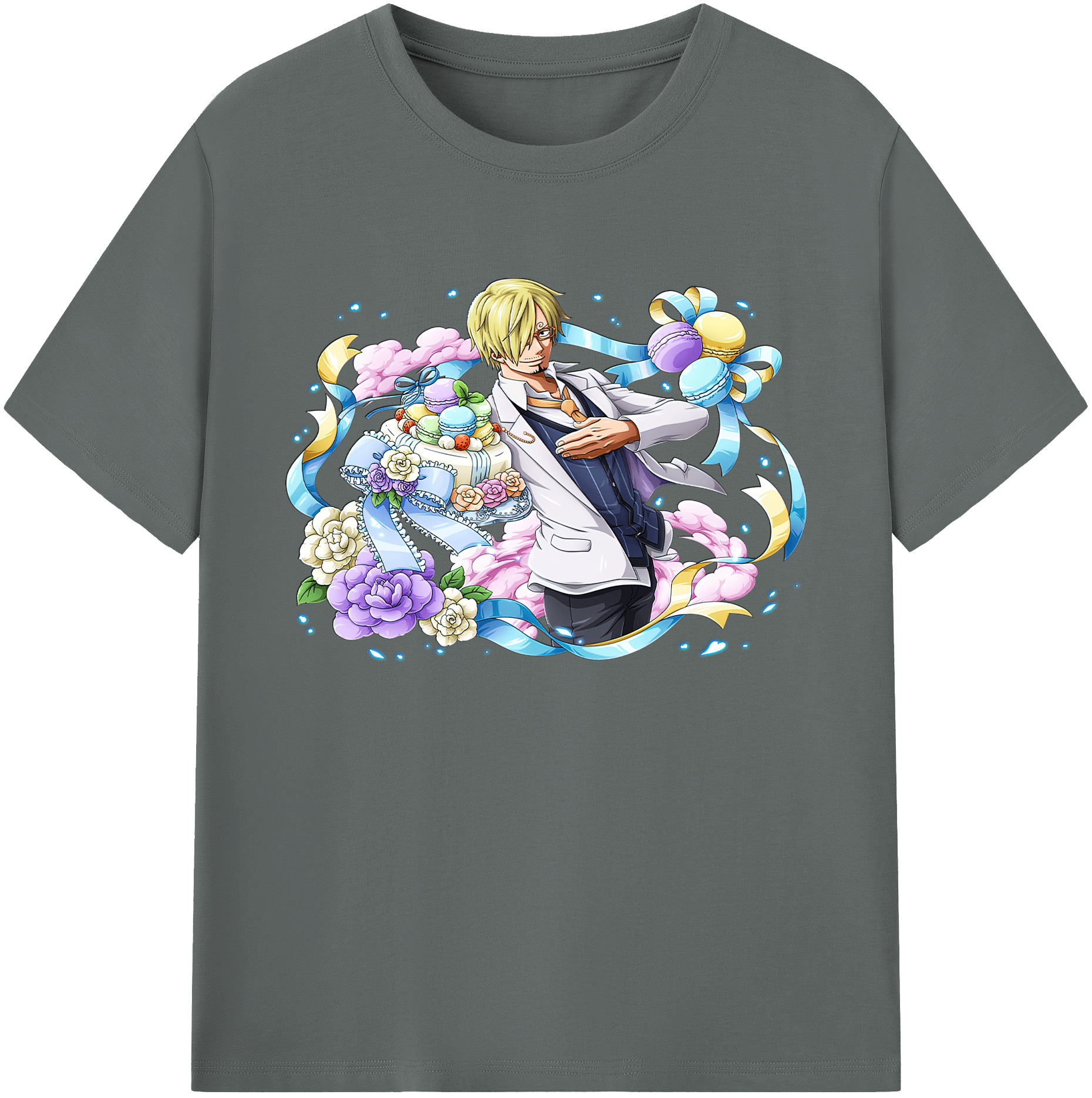 （画像用） ワンピース サンジ ONE PIECE Sanji 綿100％ メンズ半袖Tシャツ｜肌触りやわらか＆通気性